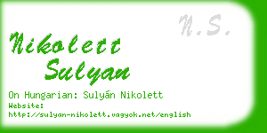 nikolett sulyan business card
